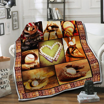 litzzy Baseball Fleece Blanket HST19101450 Fleece Blanket   