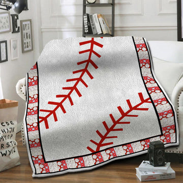 litzzy Baseball Fleece Blanket HST19101451 Fleece Blanket   