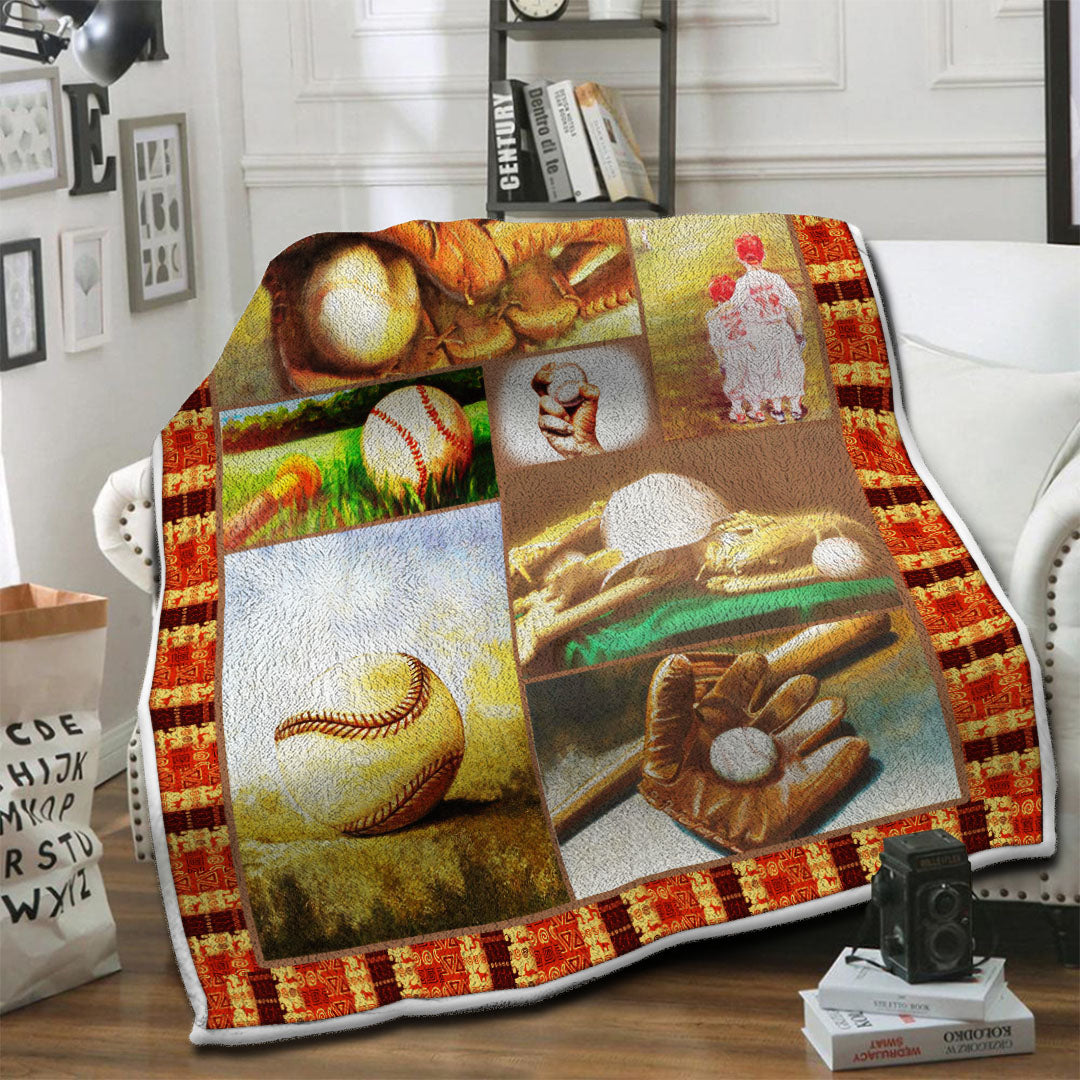 litzzy Baseball Fleece Blanket HST19101452 Fleece Blanket   