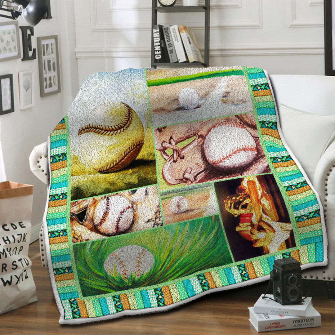 litzzy Baseball Fleece Blanket HST19101453 Fleece Blanket   