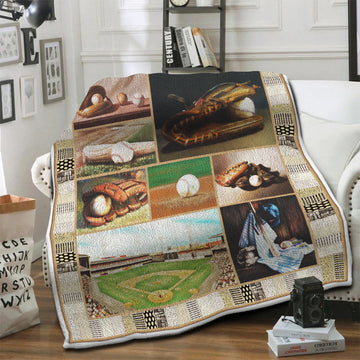 litzzy Baseball Fleece Blanket HST19101613 Fleece Blanket   