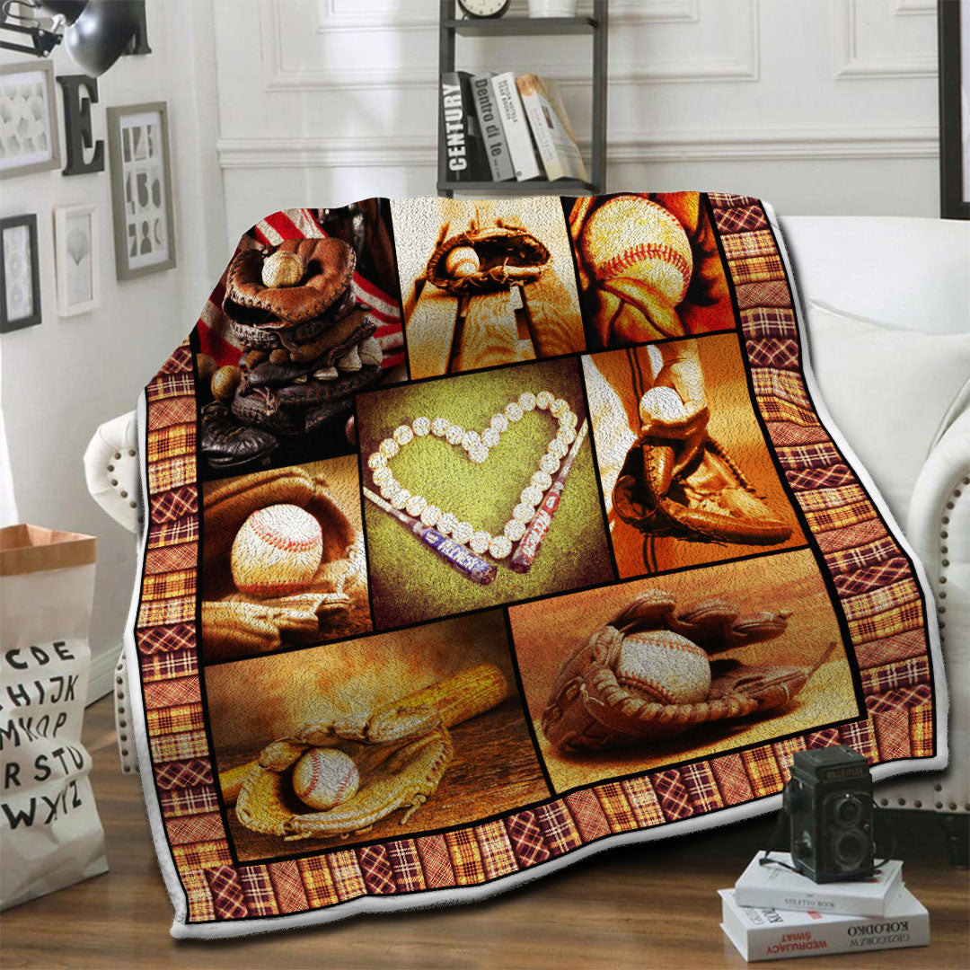 litzzy Baseball Fleece Blanket HST19101614 Fleece Blanket   