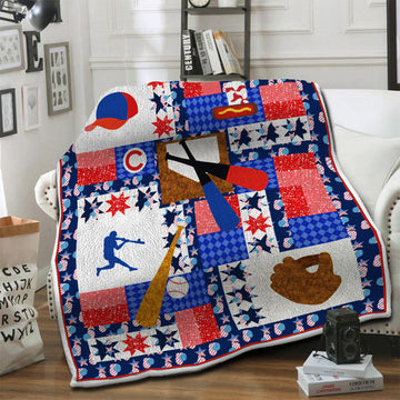 litzzy Baseball Fleece Blanket HST19101615 Fleece Blanket   