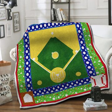 litzzy Baseball Fleece Blanket HST19101616 Fleece Blanket   