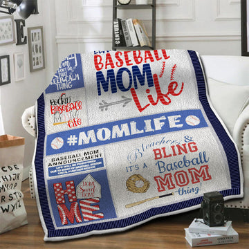 litzzy Baseball Fleece Blanket HST19101617 Fleece Blanket   