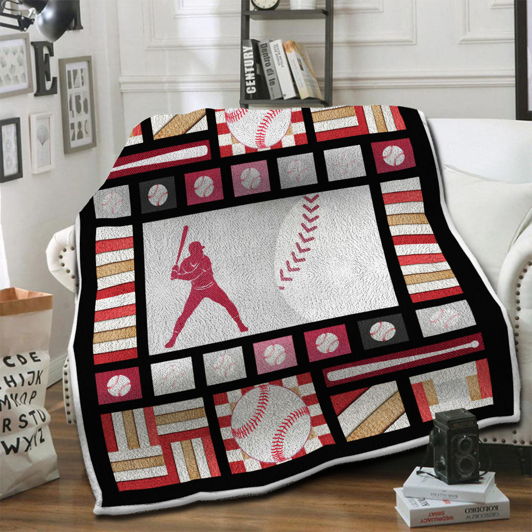 litzzy Baseball Fleece Blanket HST19101966 Fleece Blanket   