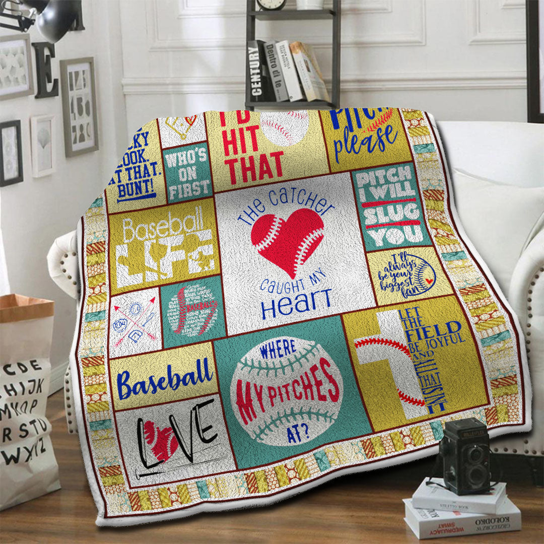 litzzy Baseball Fleece Blanket HST1910227 Fleece Blanket   