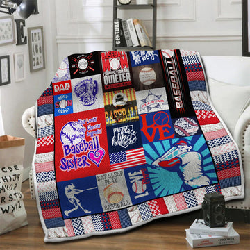 litzzy Baseball Fleece Blanket HST1910229 Fleece Blanket   