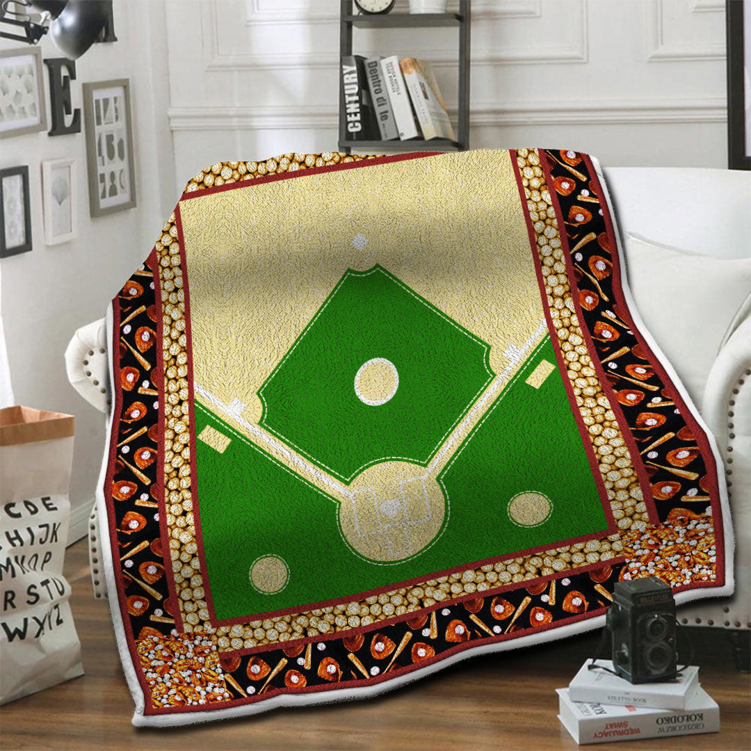 litzzy Baseball Fleece Blanket HST19103567 Fleece Blanket   