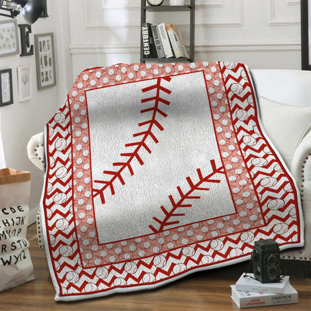 litzzy Baseball HQT1610392 Fleece Blanket Fleece Blanket   
