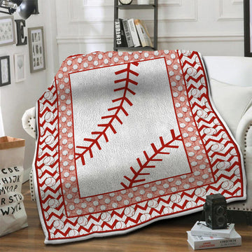 litzzy Baseball HQT1610392 Fleece Blanket Fleece Blanket   