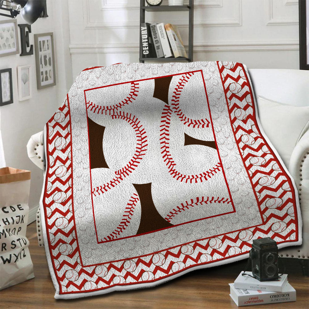 litzzy Baseball HQT1610393 Fleece Blanket Fleece Blanket   