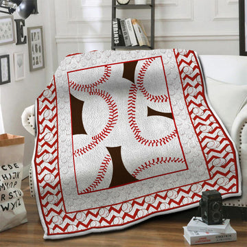 litzzy Baseball HQT1610393 Fleece Blanket Fleece Blanket   