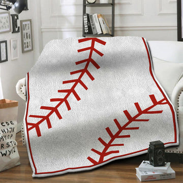 litzzy Baseball HQT1610394 Fleece Blanket Fleece Blanket   