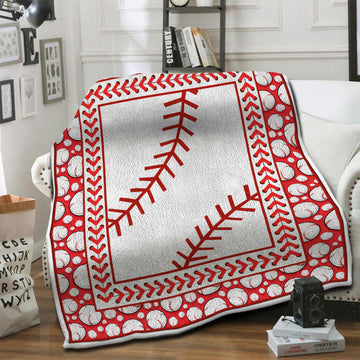 litzzy Baseball HQT1610397 Fleece Blanket Fleece Blanket   