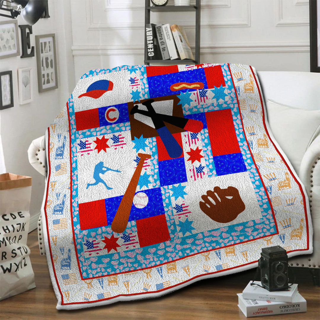 litzzy Baseball HQT1610398 Fleece Blanket Fleece Blanket   
