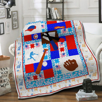 litzzy Baseball HQT1610398 Fleece Blanket Fleece Blanket   