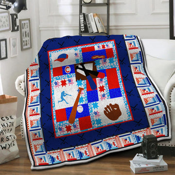 litzzy Baseball HQT1610399 Fleece Blanket Fleece Blanket   