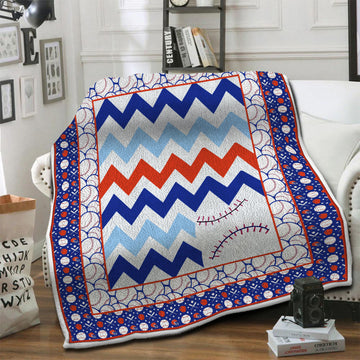 litzzy Baseball HQT1610401 Fleece Blanket Fleece Blanket   
