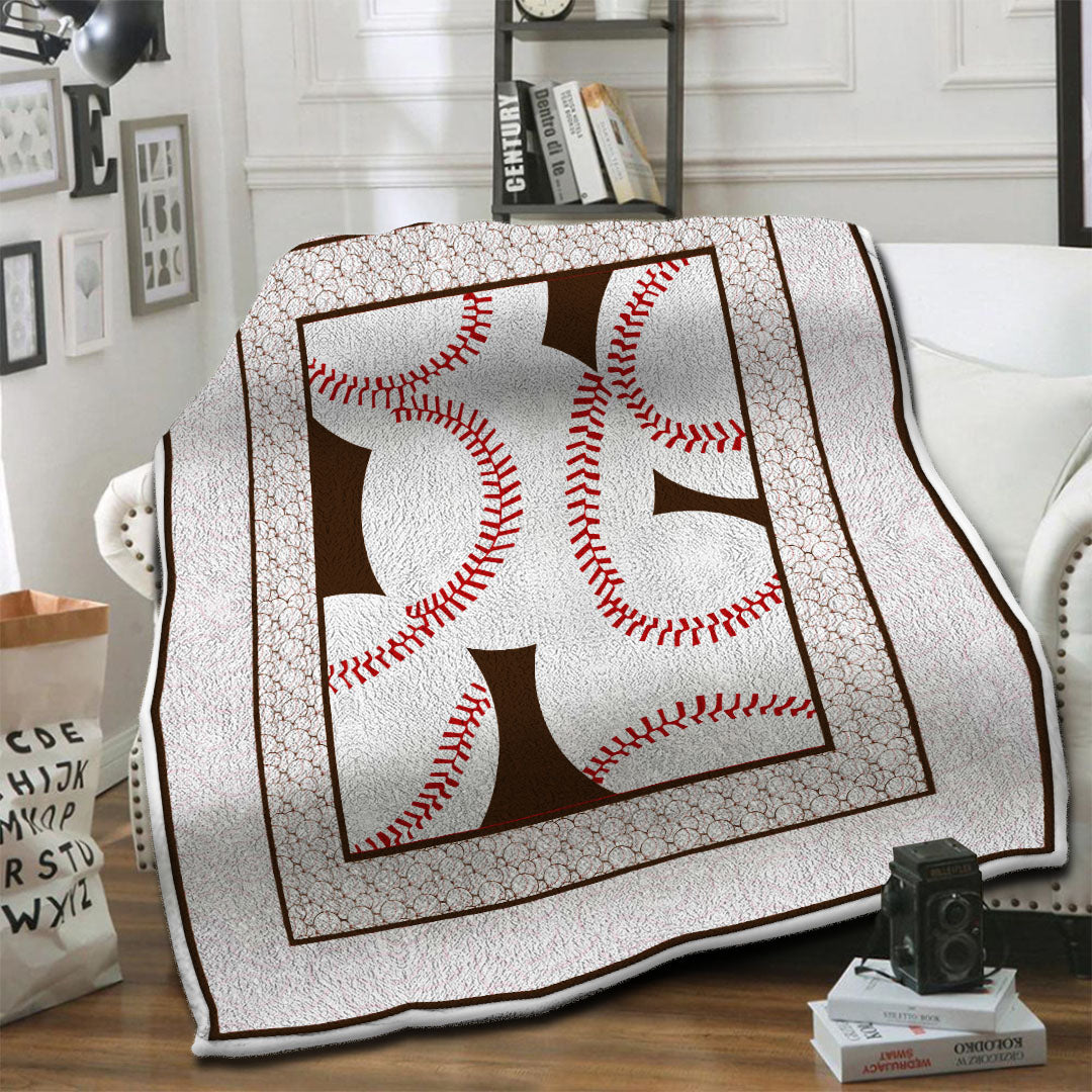 litzzy Baseball HQT1610404 Fleece Blanket Fleece Blanket   
