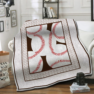 litzzy Baseball HQT1610404 Fleece Blanket Fleece Blanket   