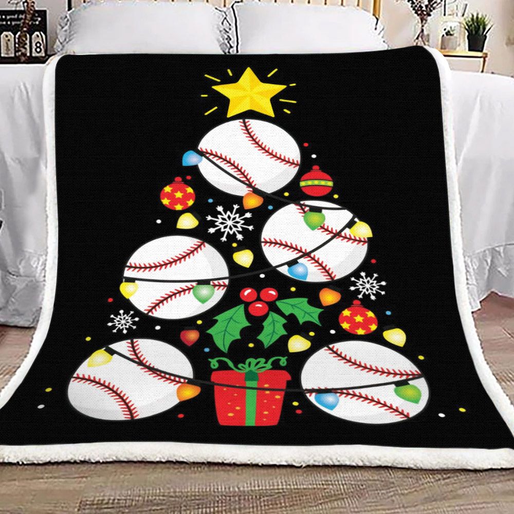 litzzy Baseball Christmas TN2512016TT Sherpa Fleece Blanket Sherpa Fleece Blanket   