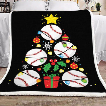 litzzy Baseball Christmas TN2512016TT Sherpa Fleece Blanket Sherpa Fleece Blanket   