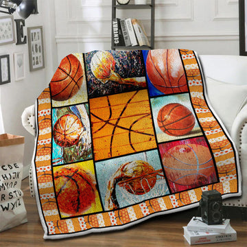 litzzy Basketball Fleece Blanket HST19101455 Fleece Blanket   