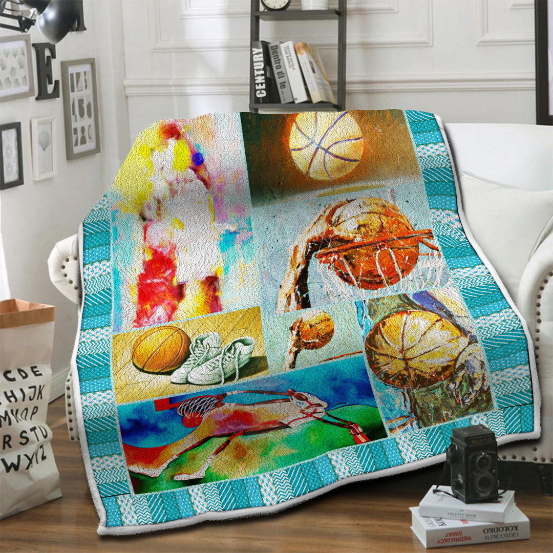 litzzy Basketball Fleece Blanket HST19101620 Fleece Blanket   