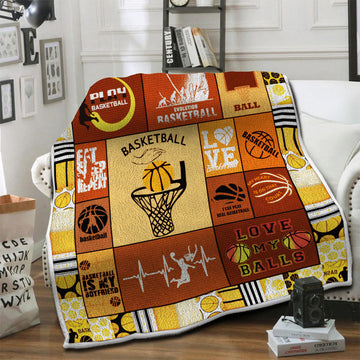 litzzy Basketball Fleece Blanket HST1910230 Fleece Blanket   