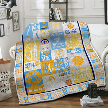 litzzy Basketball HQT1610412 Fleece Blanket Fleece Blanket   
