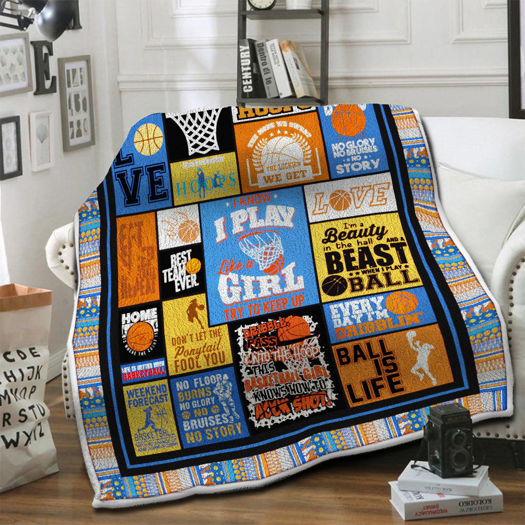litzzy Basketball HQT1610413 Fleece Blanket Fleece Blanket   