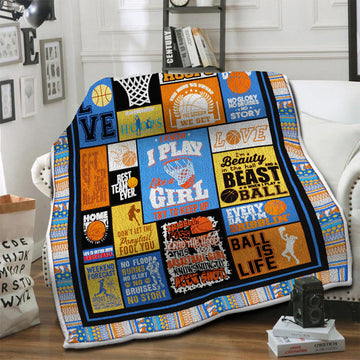 litzzy Basketball HQT1610413 Fleece Blanket Fleece Blanket   