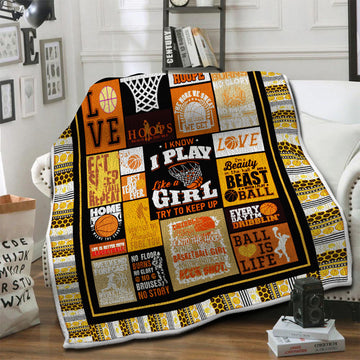 litzzy Basketball HQT1610414 Fleece Blanket Fleece Blanket   
