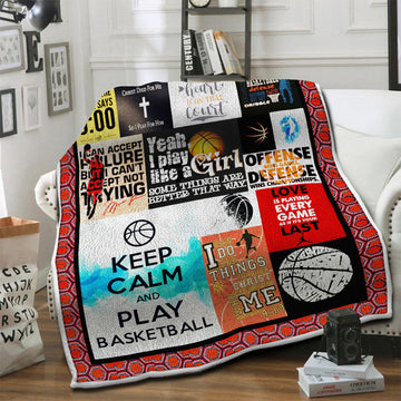litzzy Basketball HQT1610415 Fleece Blanket Fleece Blanket   