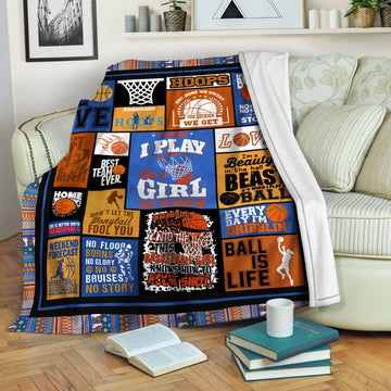 litzzy Basketball HQT1610413 Fleece Blanket Fleece Blanket   