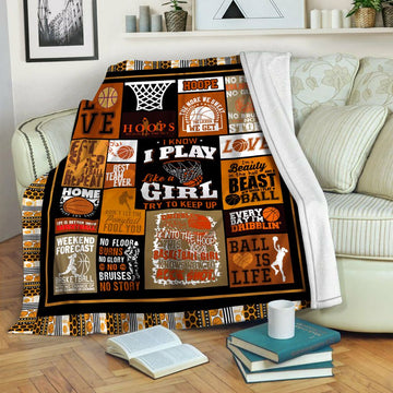 litzzy Basketball HQT1610414 Fleece Blanket Fleece Blanket   