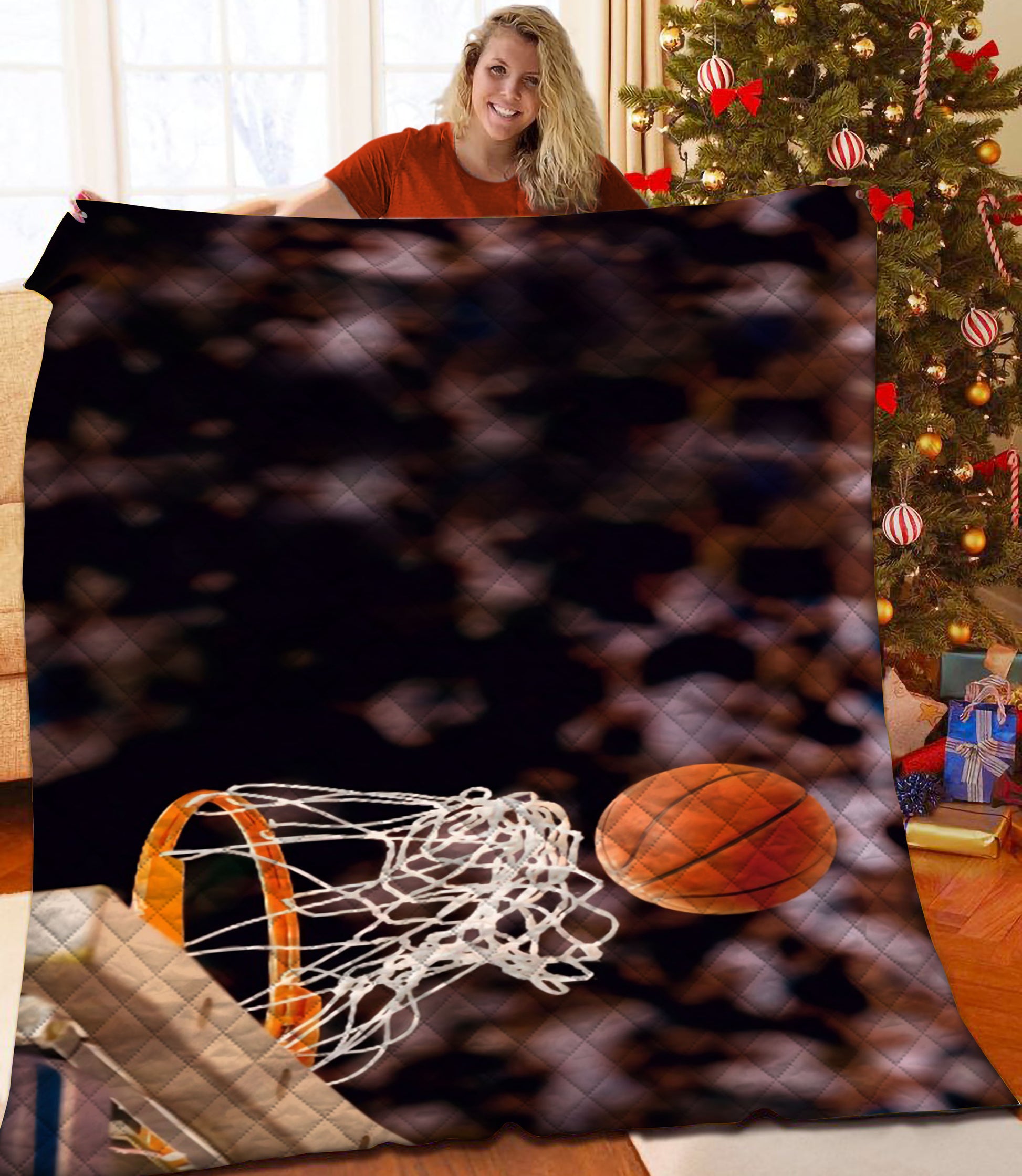litzzy Basketball Hoop Fleece Blanket HST25104930 Quilt Blanket   