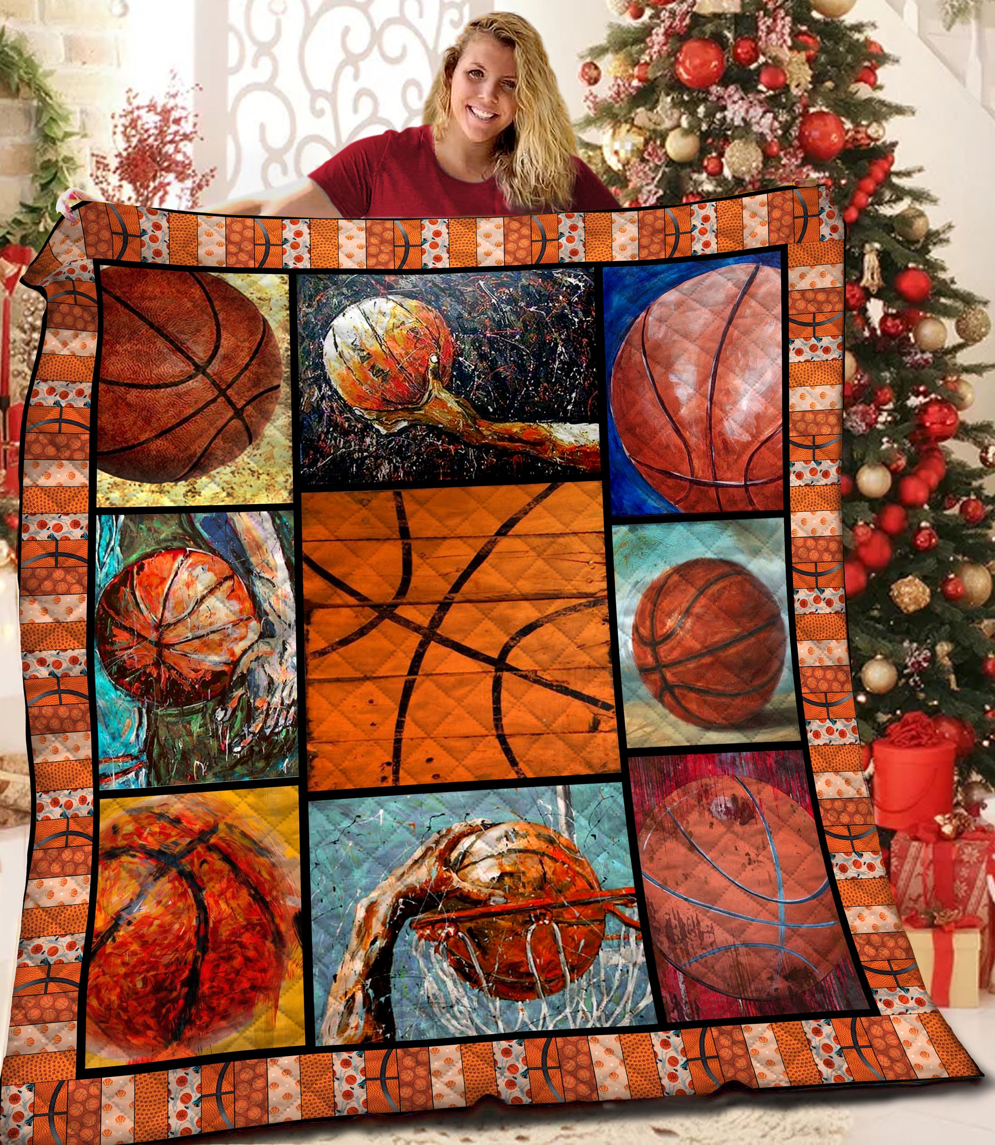 litzzy Basketball Fleece Blanket HST19101455 Quilt Blanket   