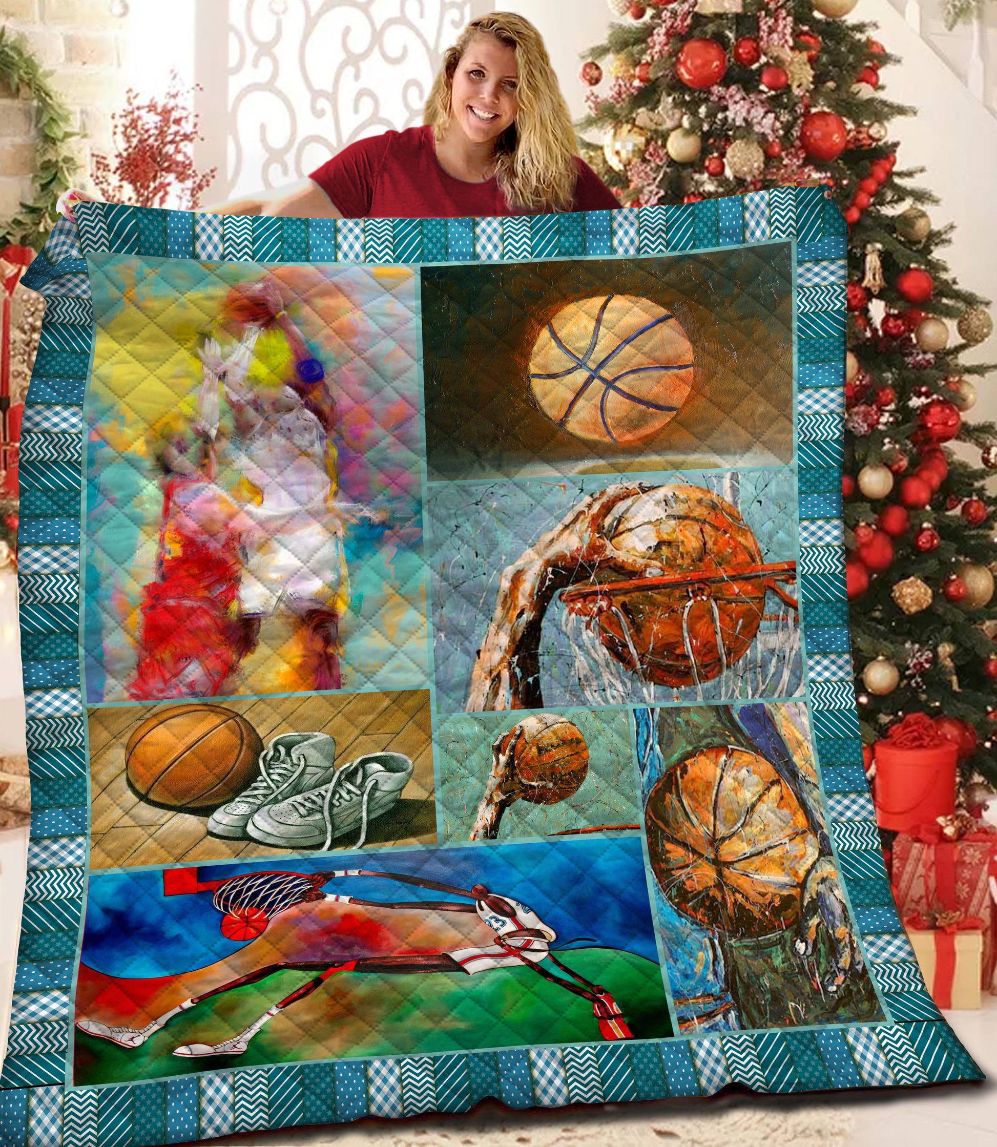 litzzy Basketball Fleece Blanket HST19101620 Quilt Blanket   