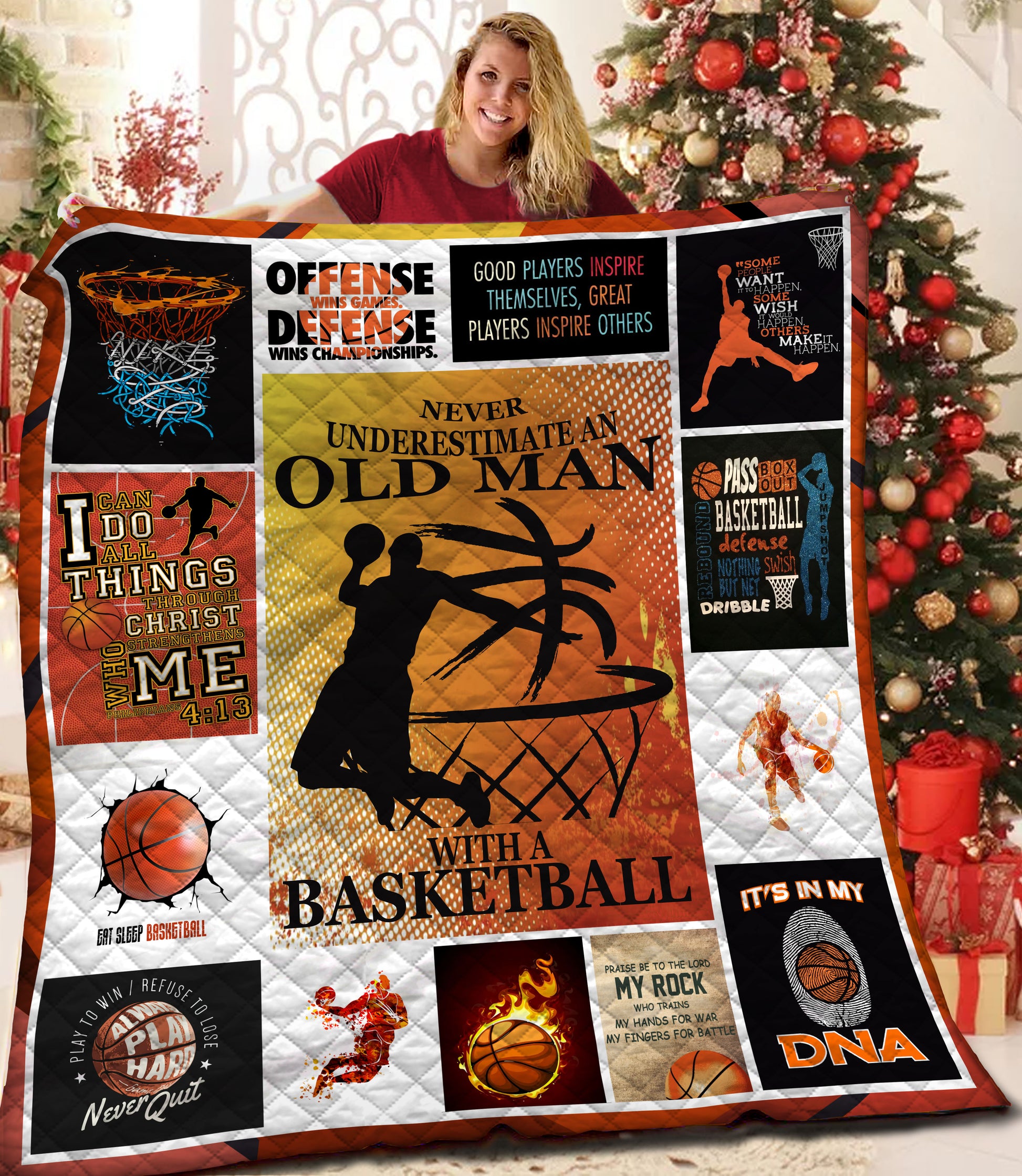 litzzy Basketball Fleece Blanket HST19103570 Quilt Blanket   