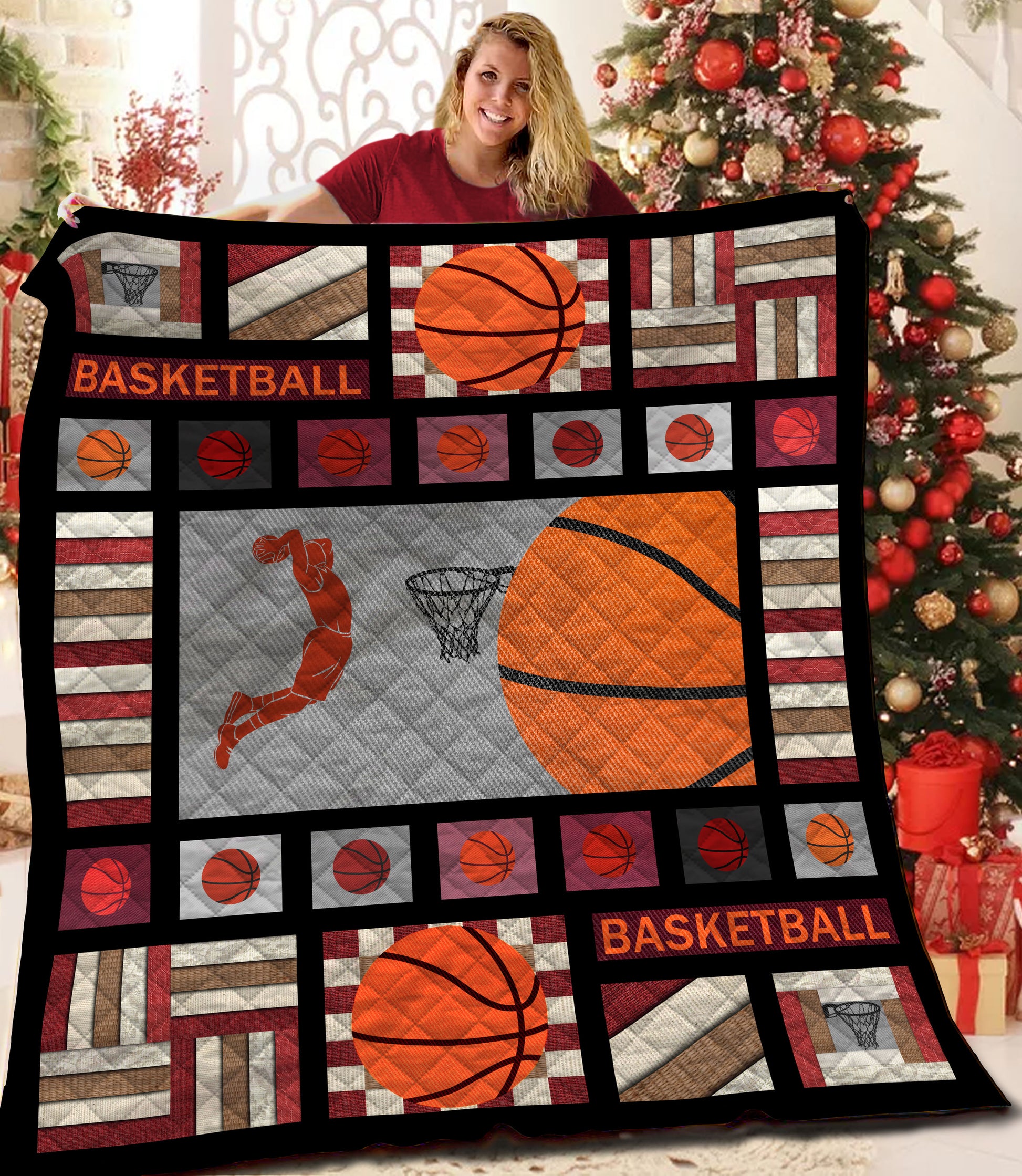 litzzy Basketball Fleece Blanket HST19103572 Quilt Blanket   