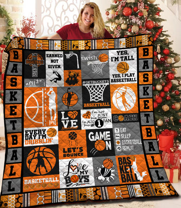 litzzy Basketball Fleece Blanket HST1910518 Quilt Blanket   