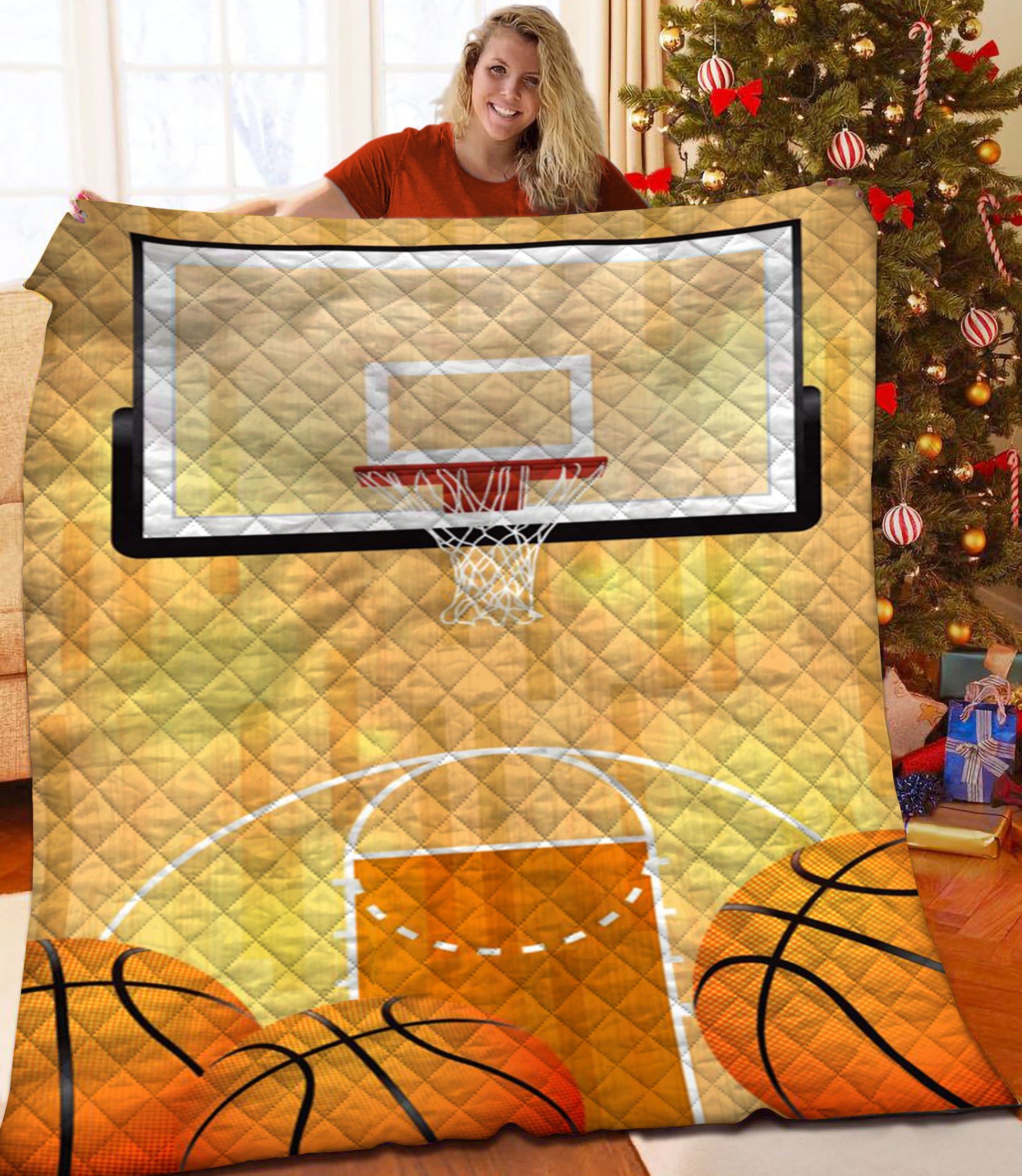 litzzy Basketball Fleece Blanket HST25101970 Quilt Blanket   