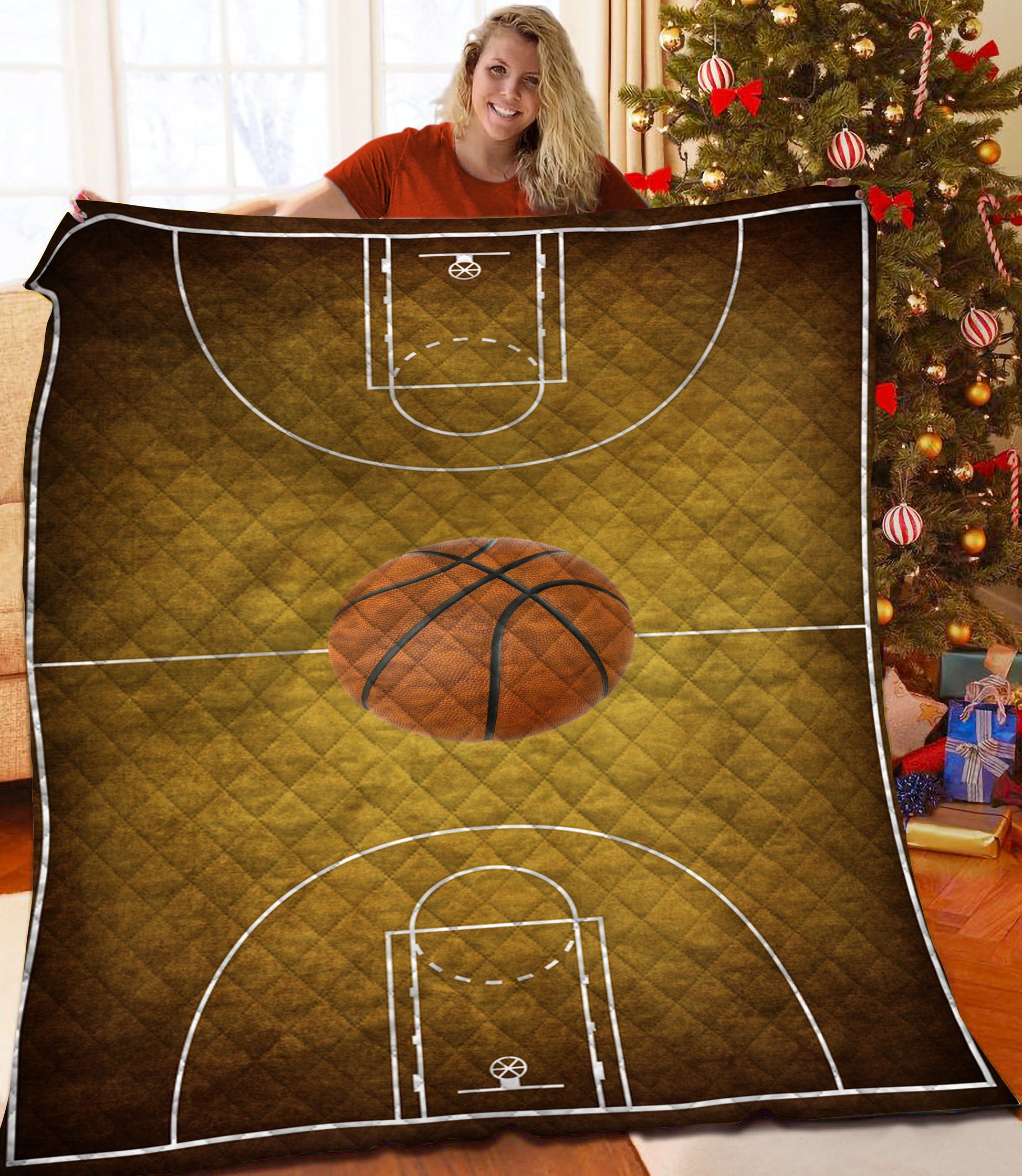 litzzy Basketball Fleece Blanket HST25101971 Quilt Blanket   