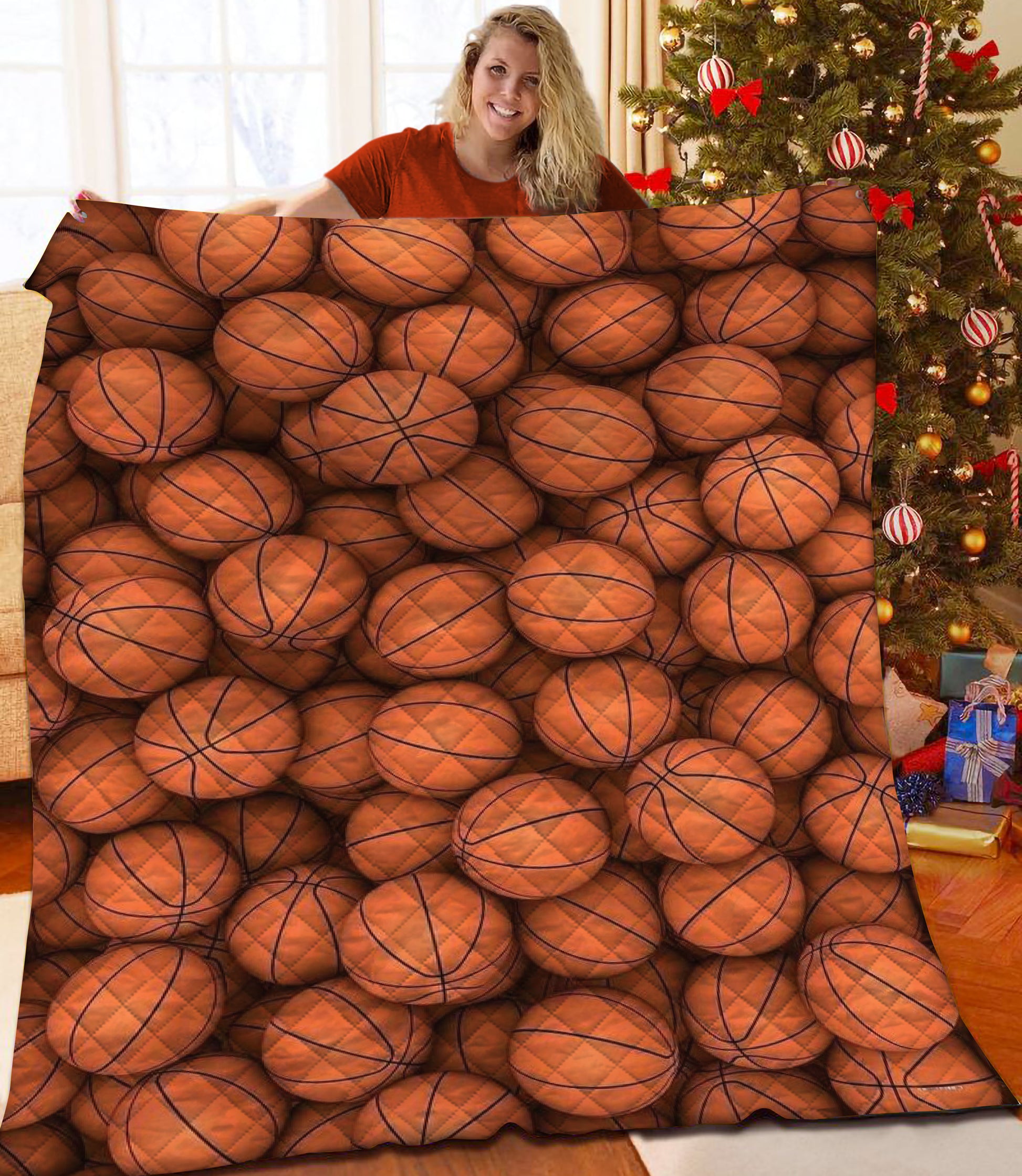 litzzy Basketball Fleece Blanket HST25101972 Quilt Blanket   