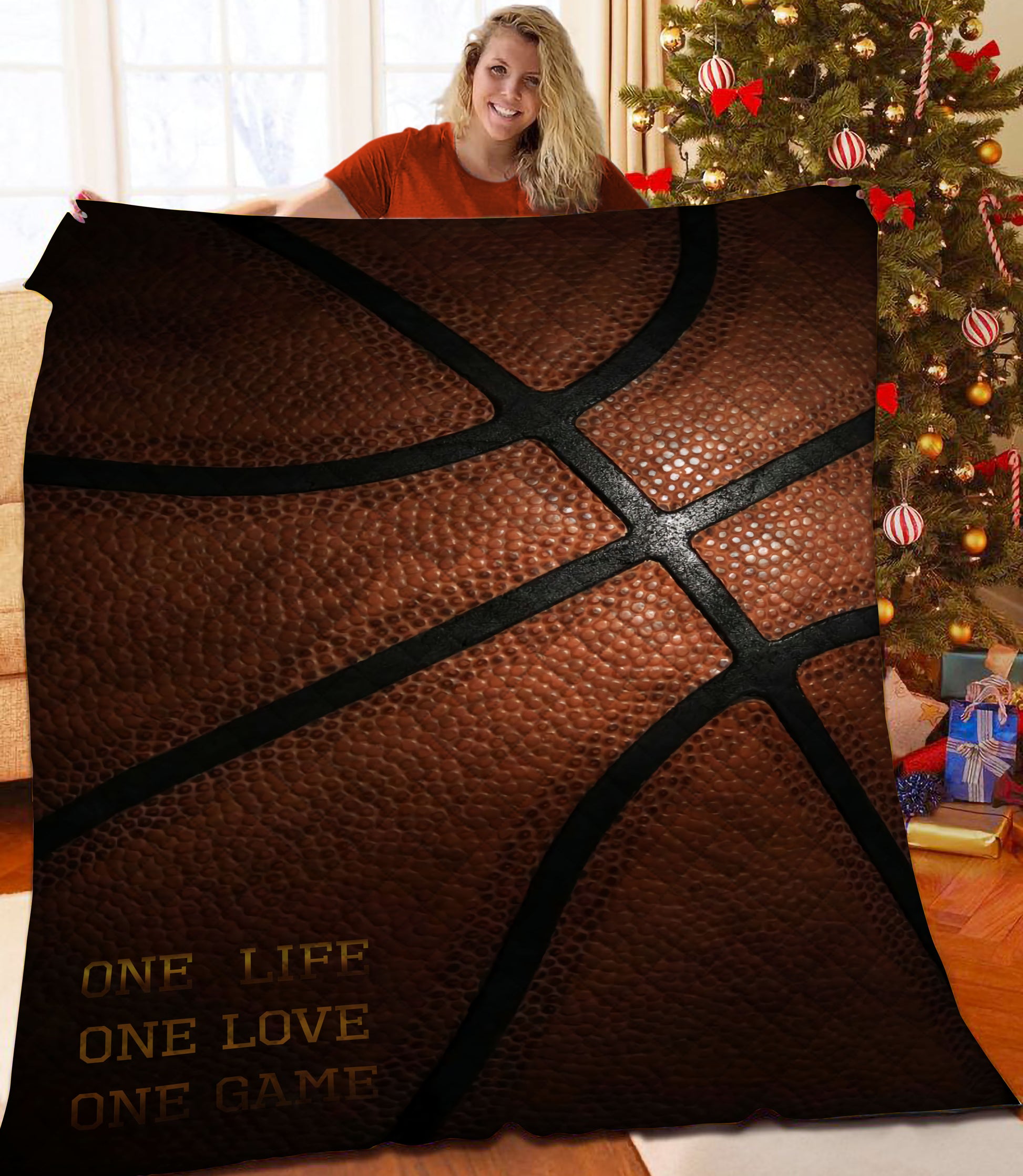 litzzy Basketball Fleece Blanket HST25101974 Quilt Blanket   