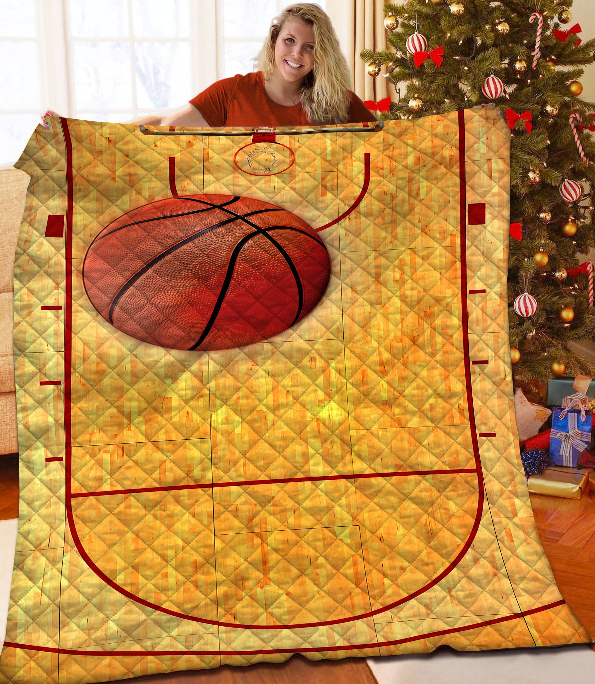 litzzy Basketball Fleece Blanket HST25101981 Quilt Blanket   