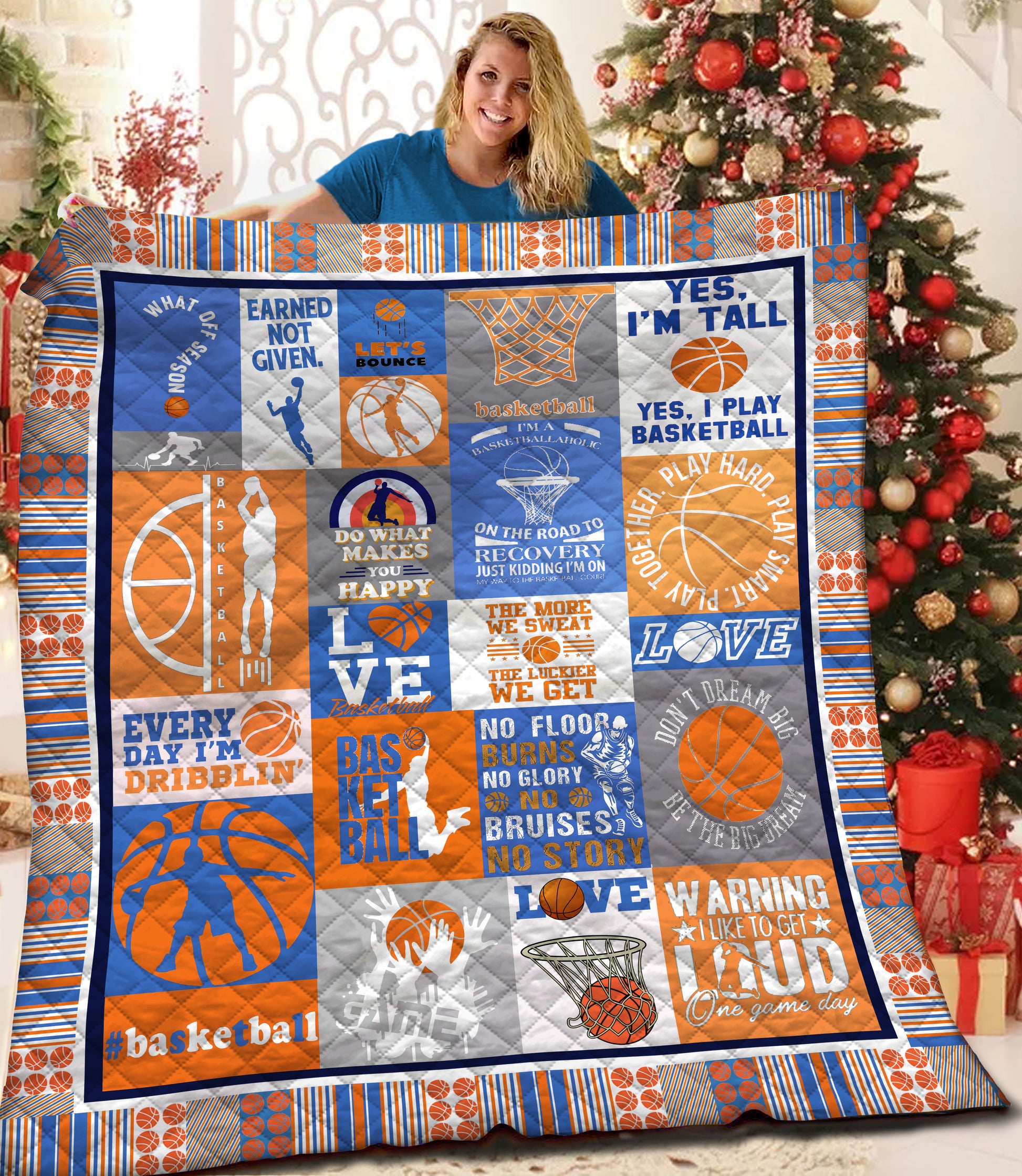 litzzy Basketball HQT1610412 Fleece Blanket Quilt Blanket   