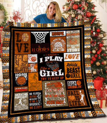 litzzy Basketball HQT1610414 Fleece Blanket Quilt Blanket   